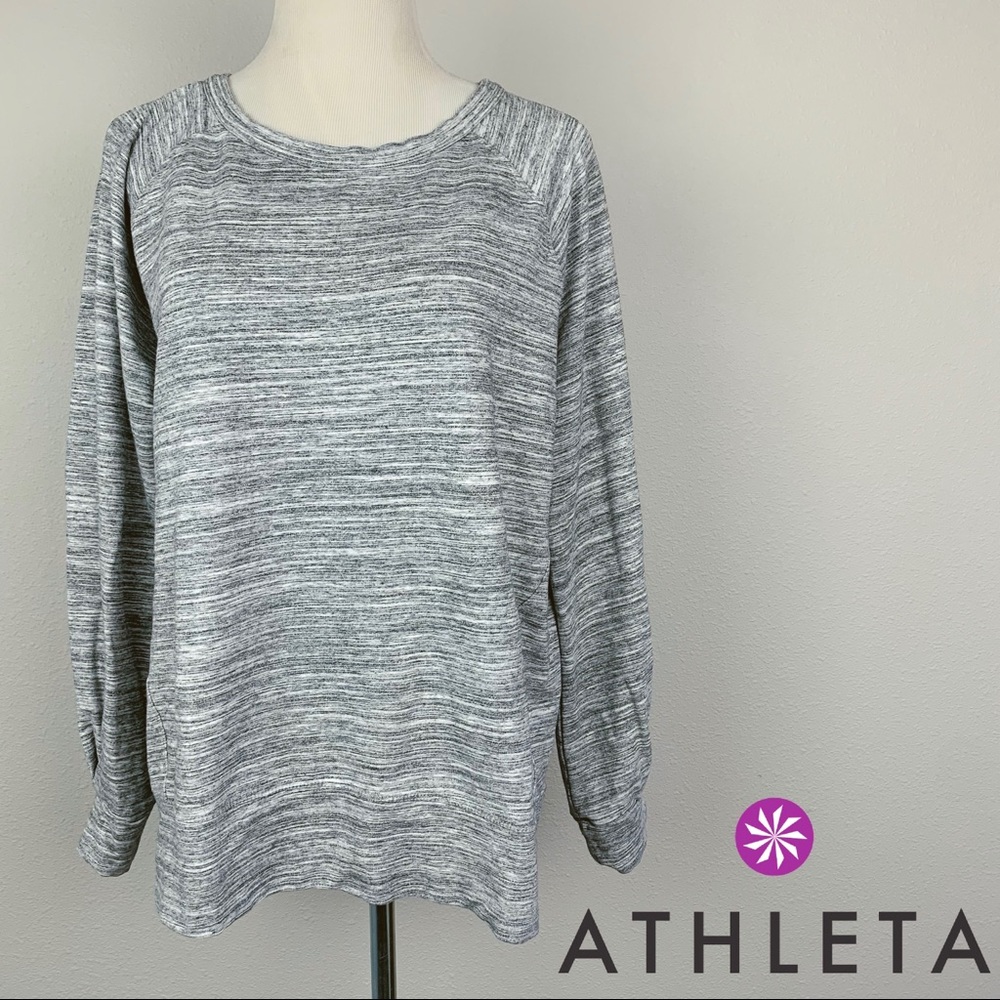 Athleta‎ M Marled Gray Bandha Sweatshirt